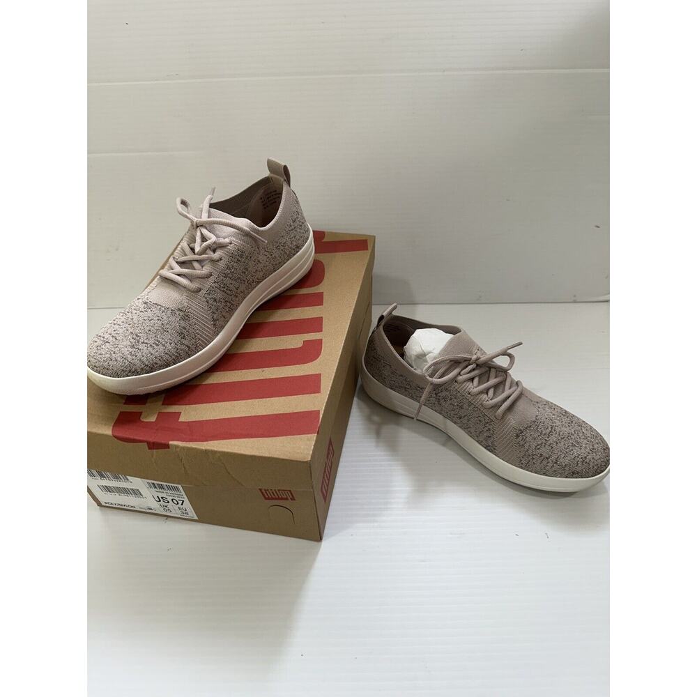 FITFLOP Women’s Lace Up Low Canvas Trainers Sneakers Blush Pink Poly/ Nylon 7